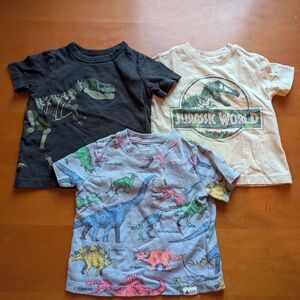 GAP Kids Dinosaur Tees - Black, Cream, Gray